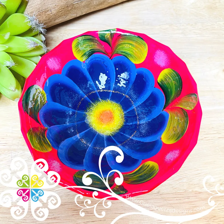 Fuchsia Guerrero Hand Painted Salsa Bowl - Salcero De Barro