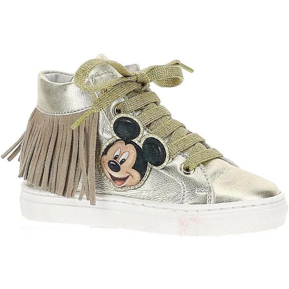 Girls Gold Mickey & Minnie Trainers