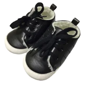 HB Boy's Black Shoes infant (Size 3, 6-12 Months)