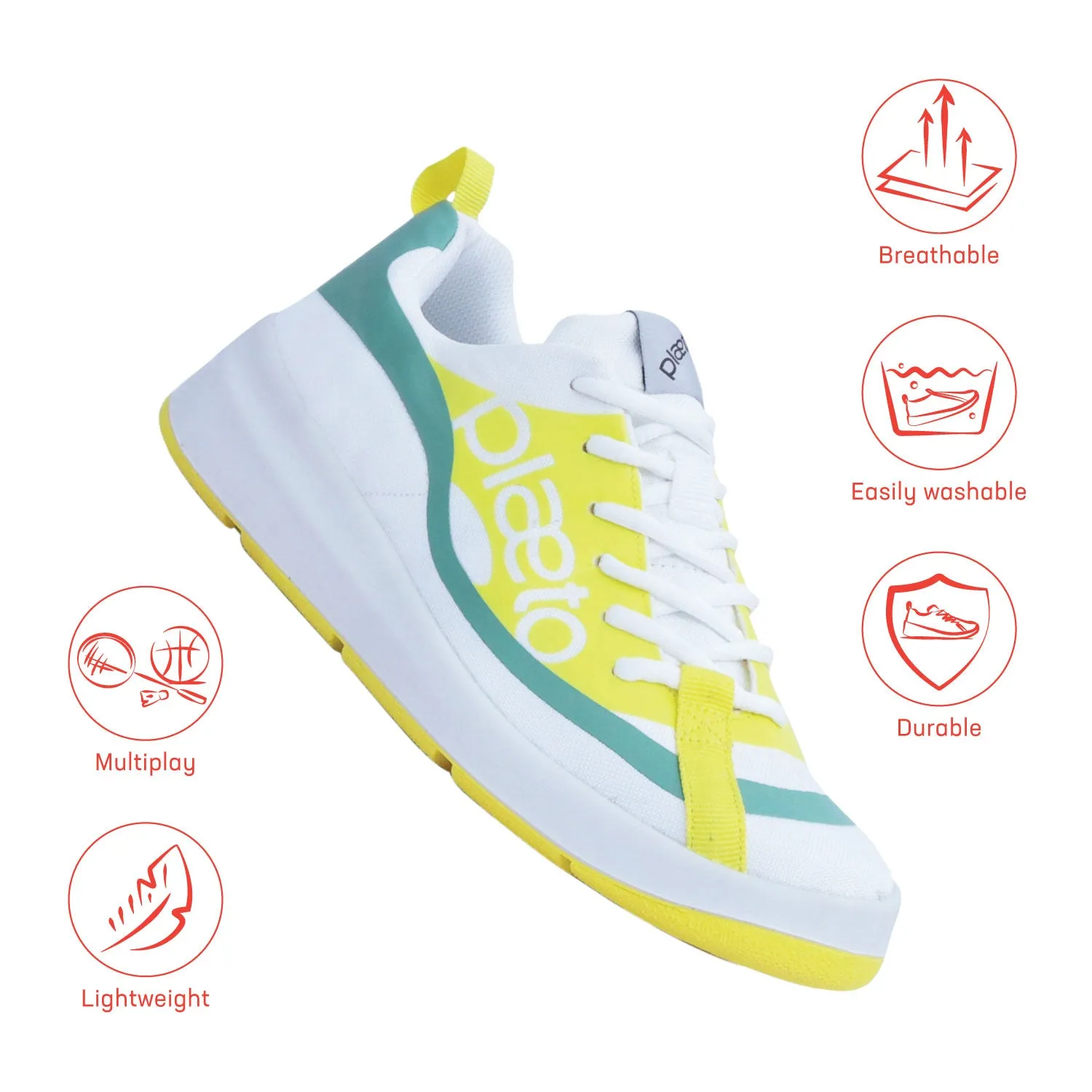 Ignite Men's Sports Shoes - White / Yellow