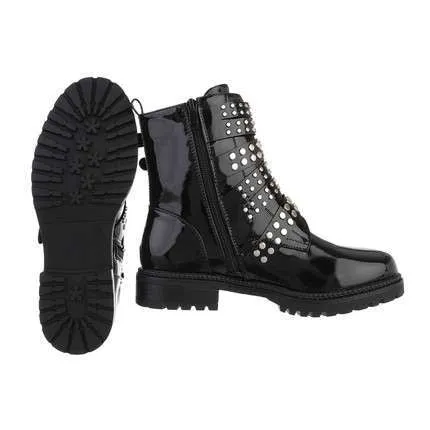 Keilidh Buckle Black Biker Boot