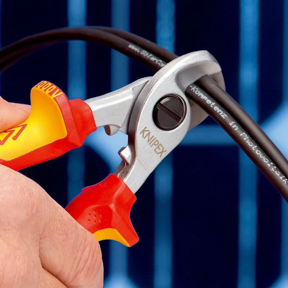 KNIPEX Cable Shears Cutting Pliers Cuts Cable up to 15mm Diameter 165mm VDE Insulated Multi Component Grips 95 16 165 SB