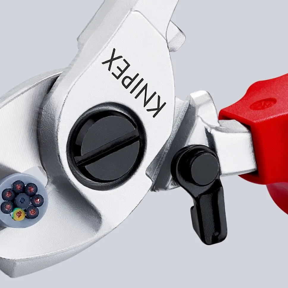 KNIPEX Cable Shears Cutting Pliers with Opening Spring 15mm Diameter Capacity 165mm VDE Multi Component Grips 95 26 165