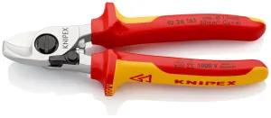 KNIPEX Cable Shears Cutting Pliers with Opening Spring 15mm Diameter Capacity 165mm VDE Multi Component Grips 95 26 165