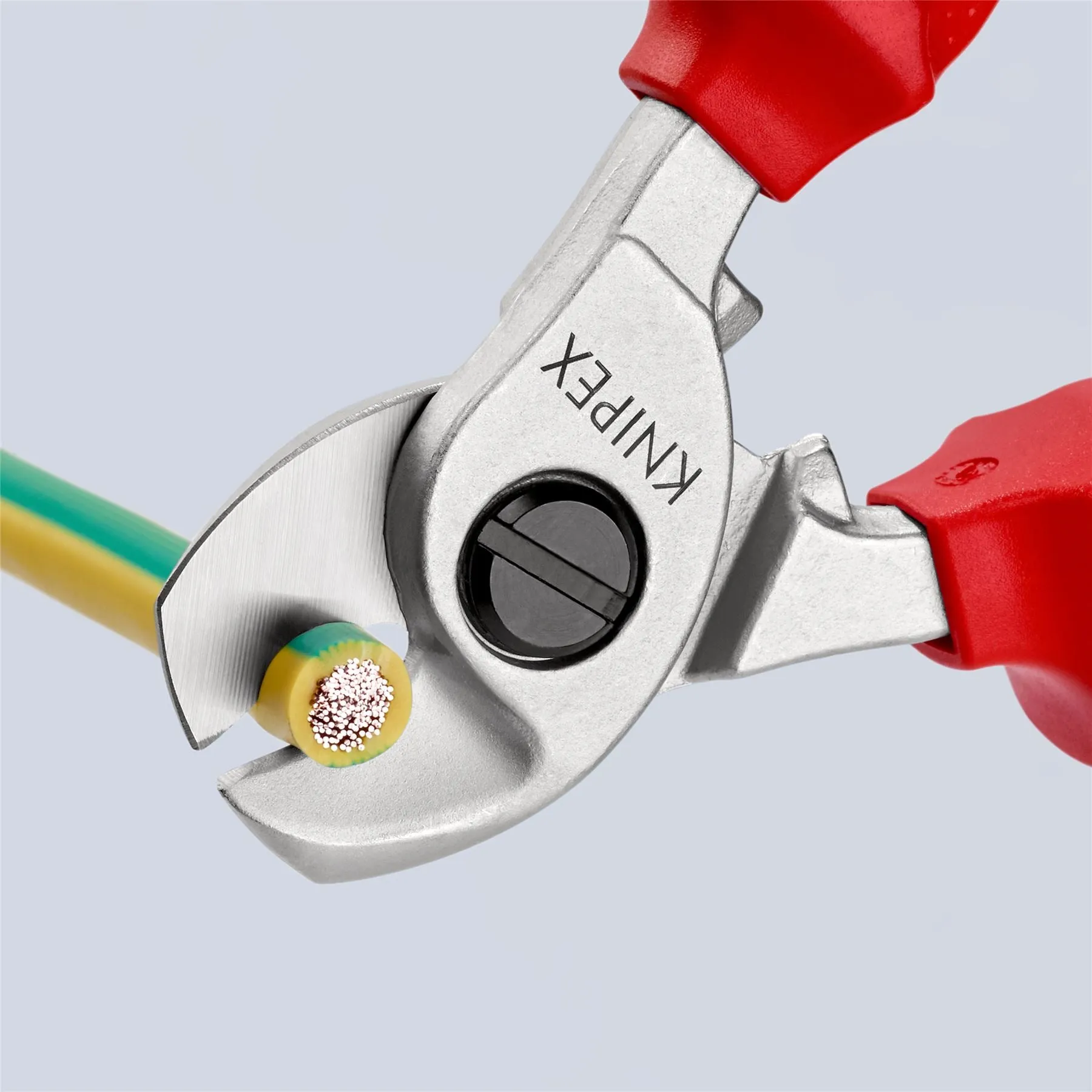 KNIPEX Cable Shears Cutting Pliers with Opening Spring 15mm Diameter Capacity 165mm VDE Multi Component Grips 95 26 165
