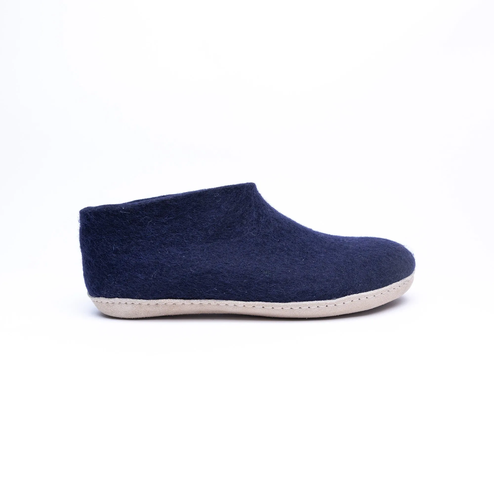 KUUMA – Navy Wool Felt Ankle Boots for Men Handmade, Soft, Non-Slip