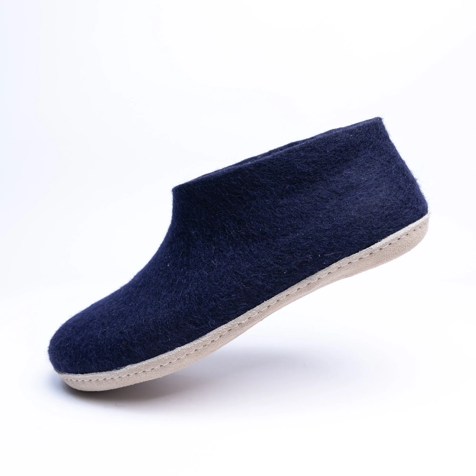 KUUMA – Navy Wool Felt Ankle Boots for Men Handmade, Soft, Non-Slip