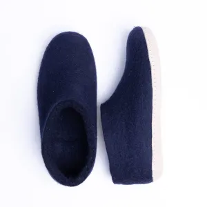 KUUMA – Navy Wool Felt Ankle Boots for Men Handmade, Soft, Non-Slip