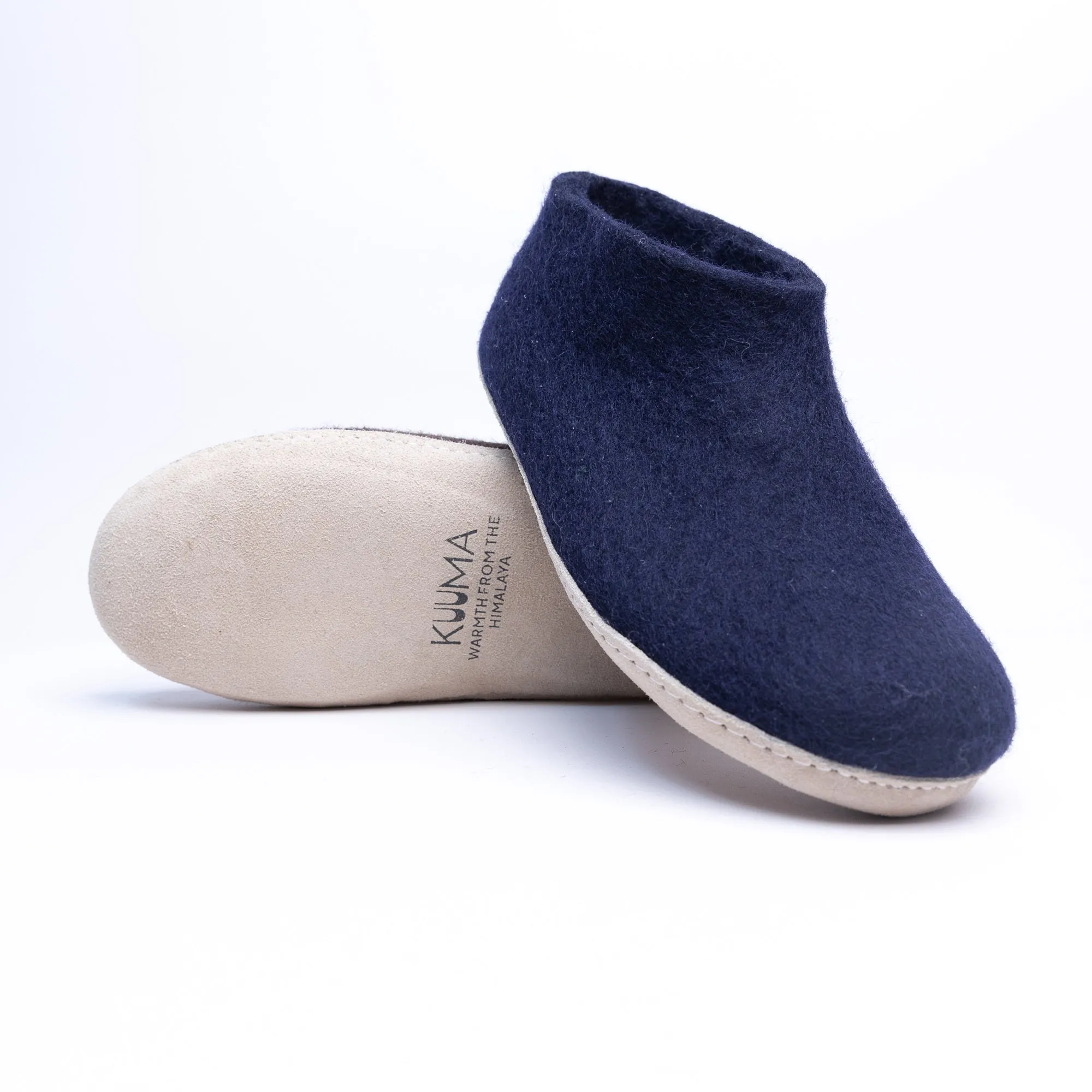 KUUMA – Navy Wool Felt Ankle Boots for Men Handmade, Soft, Non-Slip