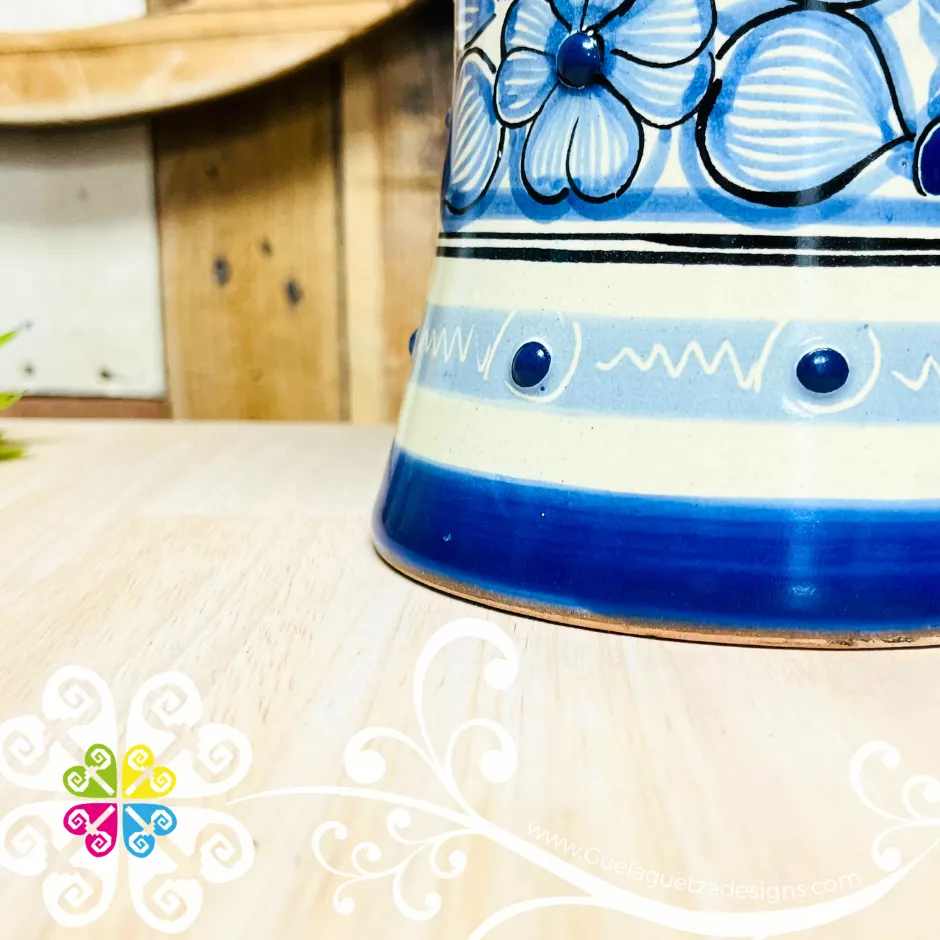 Large Blue Cristal Talavera Vase - Talavera Home Decor