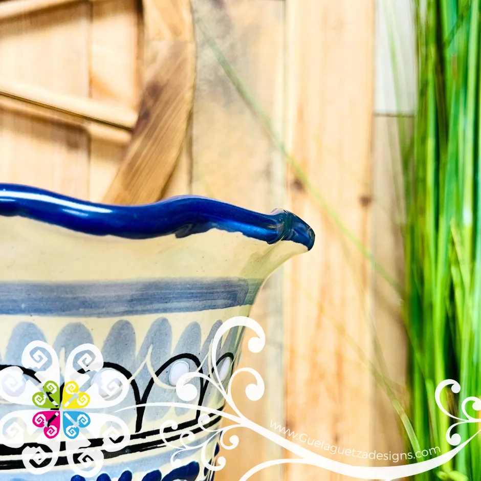 Large Blue Cristal Talavera Vase - Talavera Home Decor