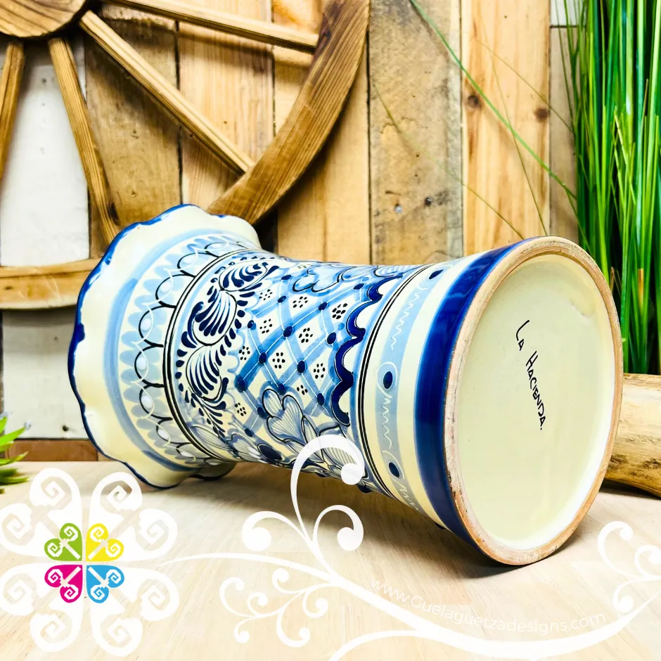 Large Blue Cristal Talavera Vase - Talavera Home Decor