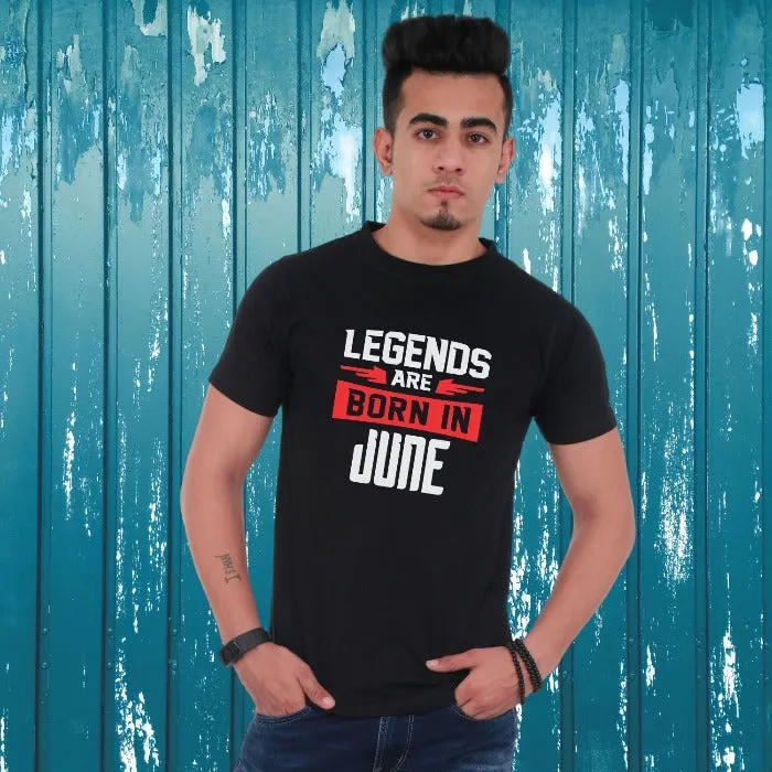 Legends are Born in Custom Month Zodiac T-Shirt for Men