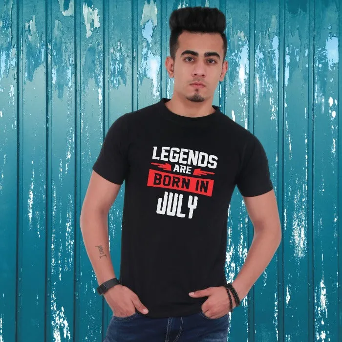 Legends are Born in Custom Month Zodiac T-Shirt for Men