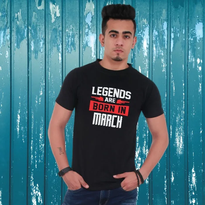 Legends are Born in Custom Month Zodiac T-Shirt for Men