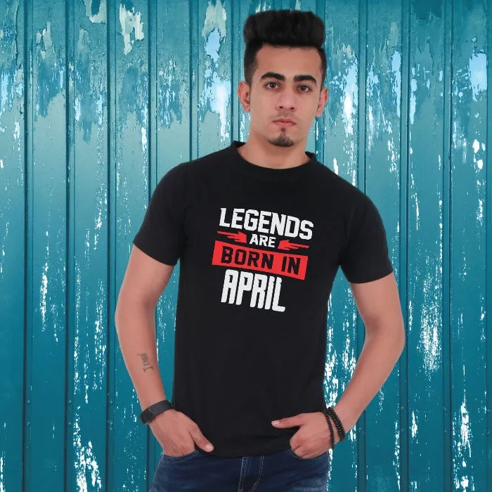 Legends are Born in Custom Month Zodiac T-Shirt for Men