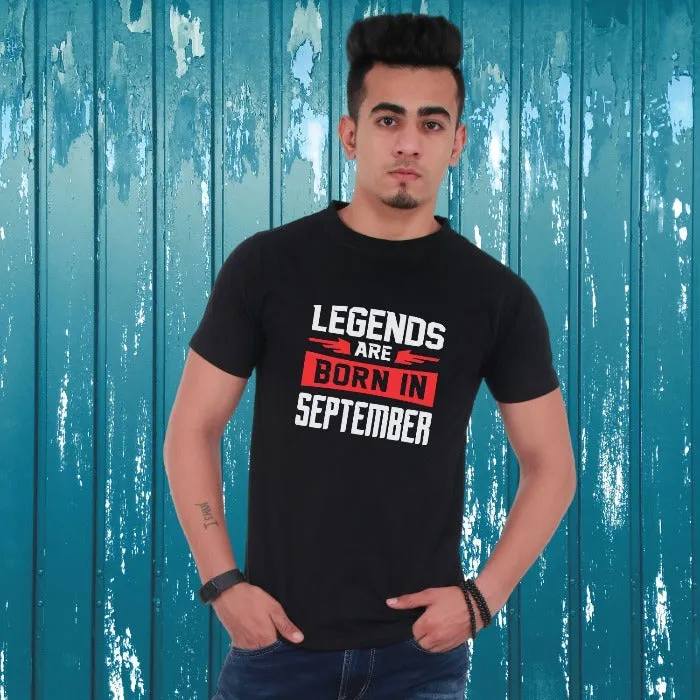 Legends are Born in Custom Month Zodiac T-Shirt for Men