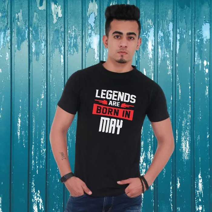 Legends are Born in Custom Month Zodiac T-Shirt for Men