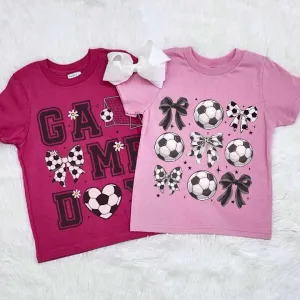 Light Pink Bows & Soccer Balls