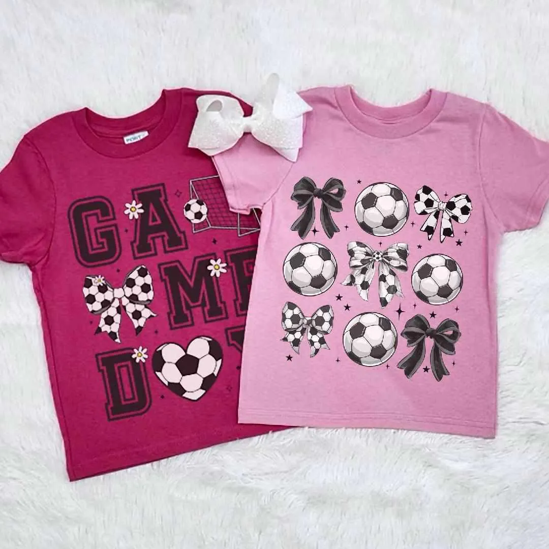 Light Pink Bows & Soccer Balls