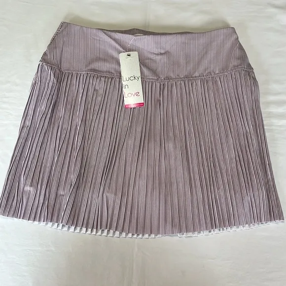 Lucky In Love Architect Stripe Womens Tennis Skort in Dusk Purple Sz M NWT