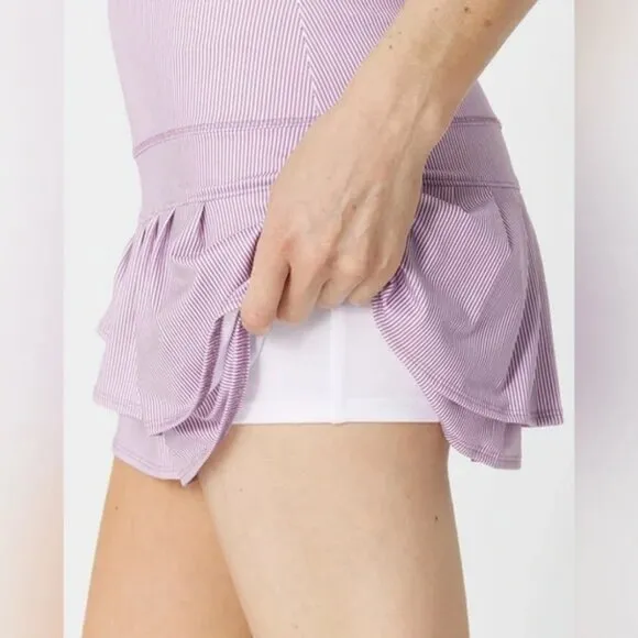Lucky In Love Architect Stripe Womens Tennis Skort in Dusk Purple Sz M NWT