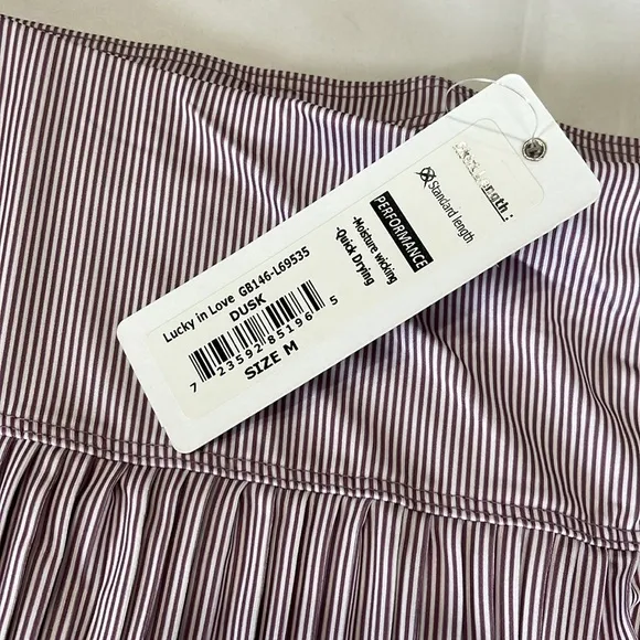 Lucky In Love Architect Stripe Womens Tennis Skort in Dusk Purple Sz M NWT