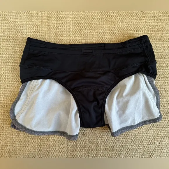 Lululemon Run Times Short‎ II in Heather Gray &amp; Black, Size 4