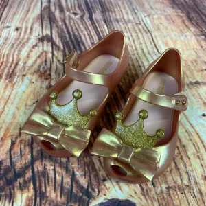 Mini Melissa Rose Gold Crown Shoes