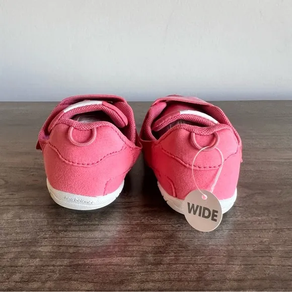 New Balance New B Pink White Hook and Loop Kids' Shoe Size 8.5 Wide SKU#243087