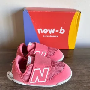 New Balance New B Pink White Hook and Loop Kids' Shoe Size 8.5 Wide SKU#243087