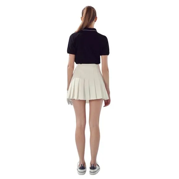 NEW ENGLISH FACTORY pleated tennis skort in white