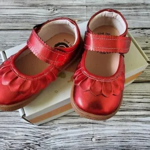 New WITHOUT Box Livie and Luca Ruche Mary Jane Shoes Metallic Red Holiday Shoes