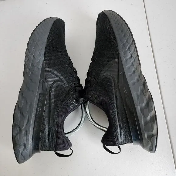 NIKE React Infinity Run Flyknit 2 Mens 9.5 Black Iron Gray CT2357-003 Shoes