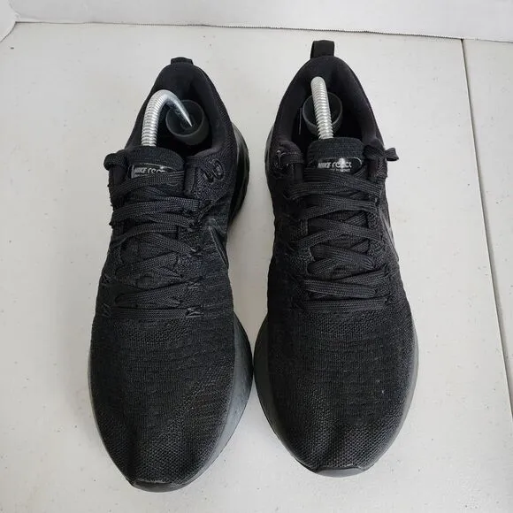NIKE React Infinity Run Flyknit 2 Mens 9.5 Black Iron Gray CT2357-003 Shoes