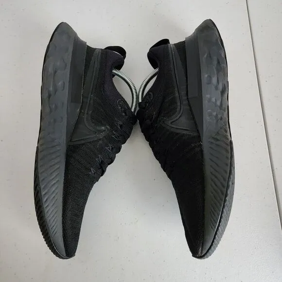 NIKE React Infinity Run Flyknit 2 Mens 9.5 Black Iron Gray CT2357-003 Shoes