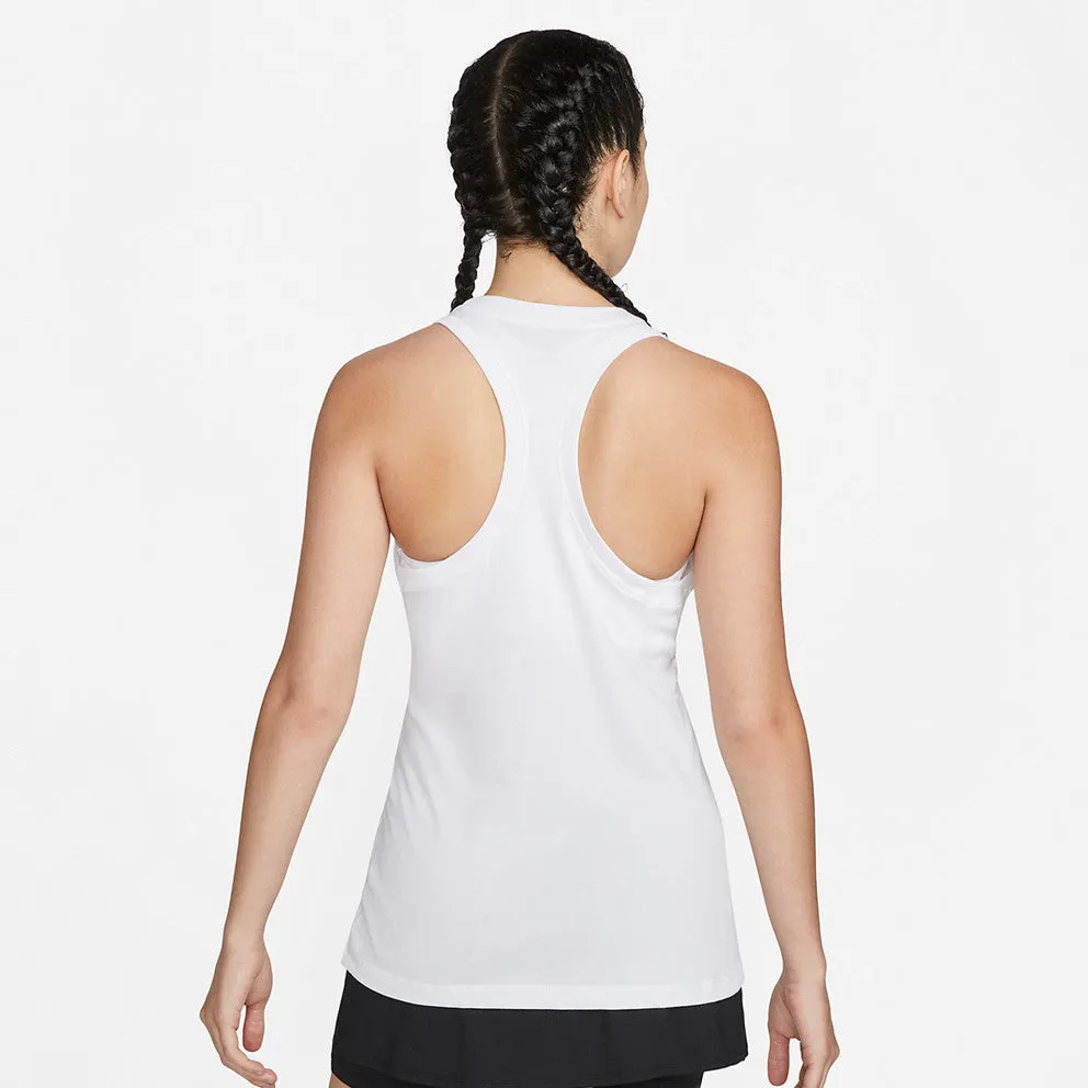 Nike Women's Court Dri-Fit Tank Swoosh Tennis (White)
