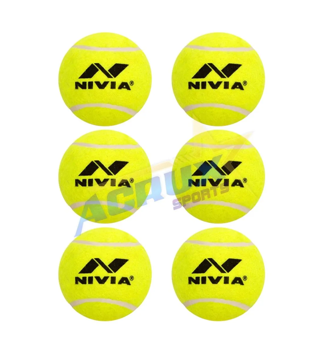 Nivia Tennis Cricket Ball Green Colour Pack of 6