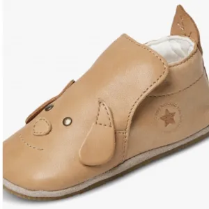NWT NATURINO DLIN 2 Crib shoes with dog patch in Beige