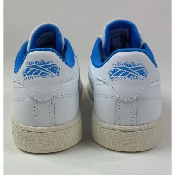 Reebok Club C 85 Graffiti Pack Mens 10 White Kinetic Blue Tennis Shoe Sneakers