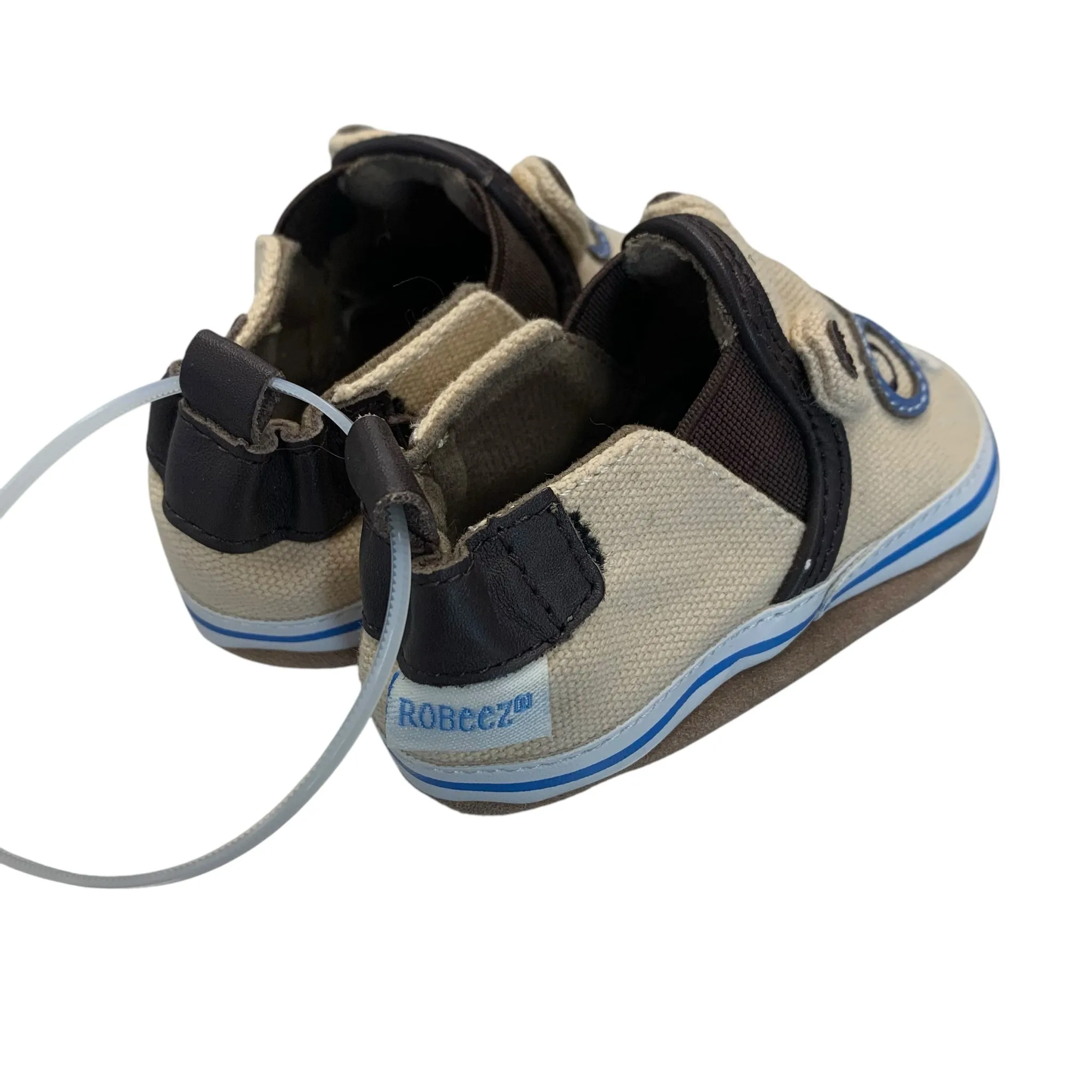 Robeez Boy's Tan Crib Shoes Size 2