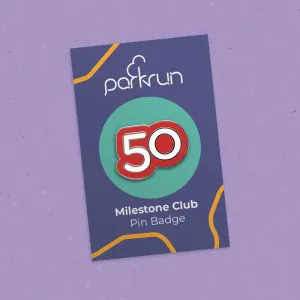 Run/Walk 50 Milestone Pin Badge