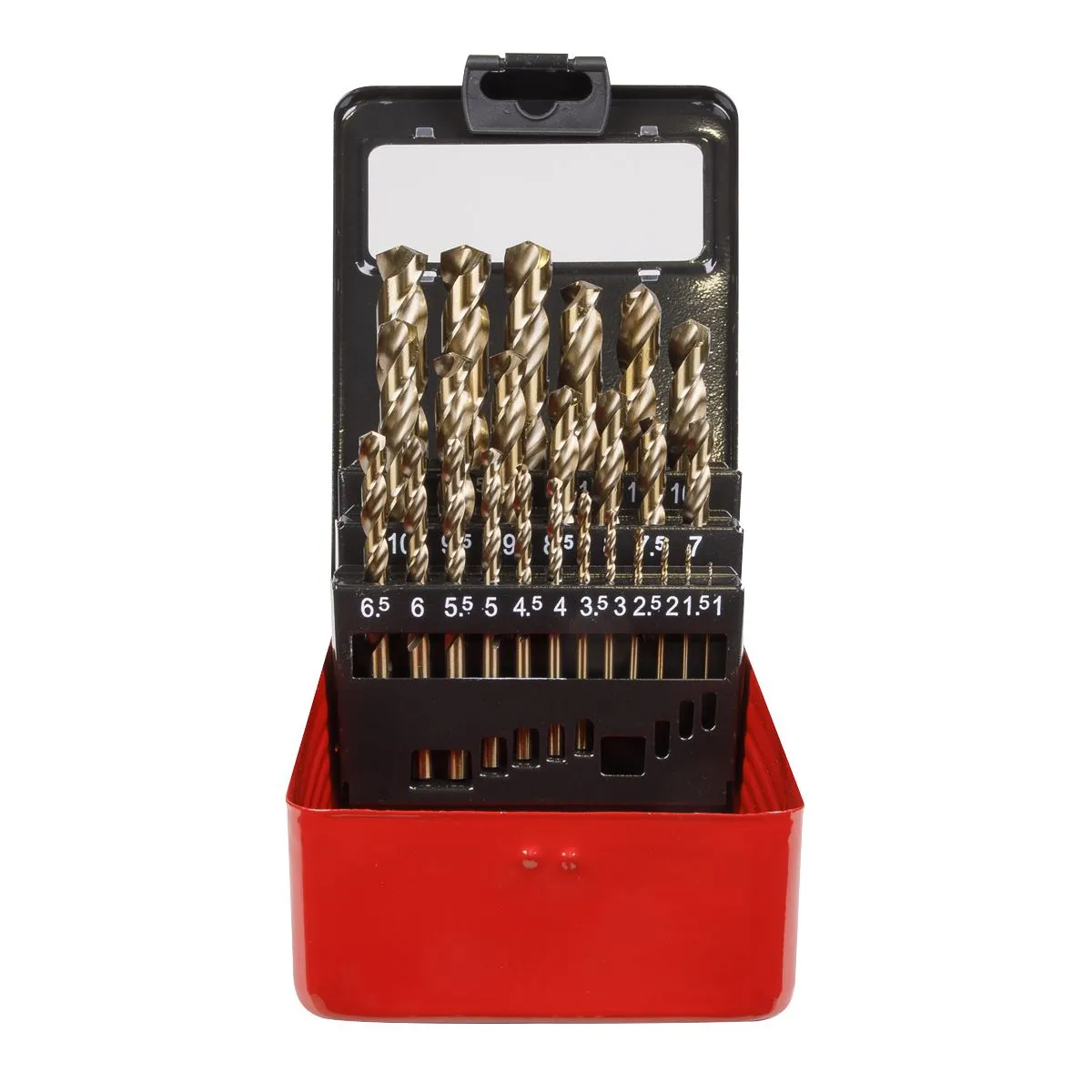 Sealey 25 Piece HSS Cobalt Split Point Fully Ground Drill Bit Set - Metric