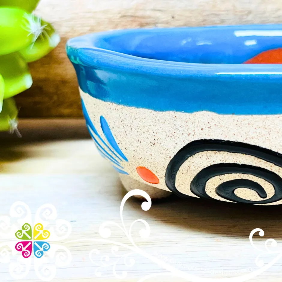 Set of 4 Multicolor Medium Molcajete Barro - Mexican Kitchen