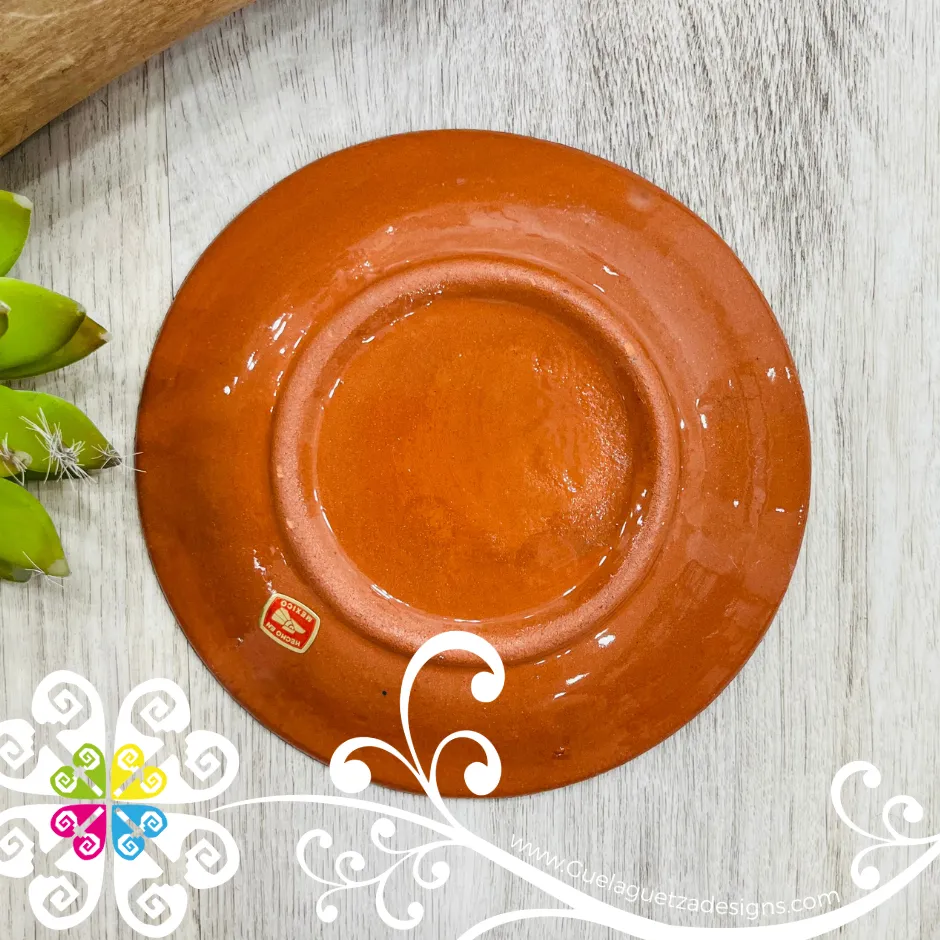 Set of 4  Small Fiesta Plates - Set Clay Flat Plates