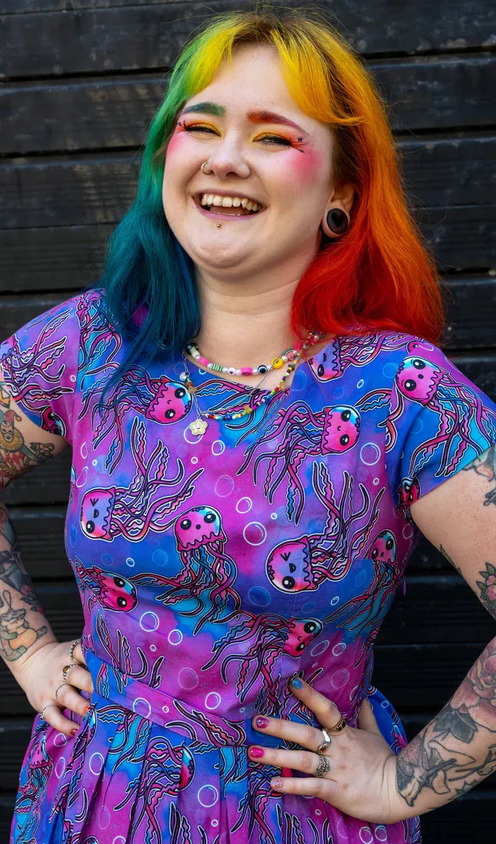 SIZE 8* Jellyfish Stretch Belted Tea Dress with Pockets