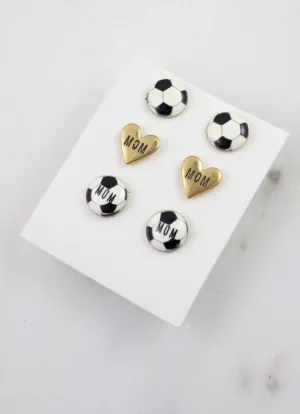 Soccer MOM triple Earring Set
