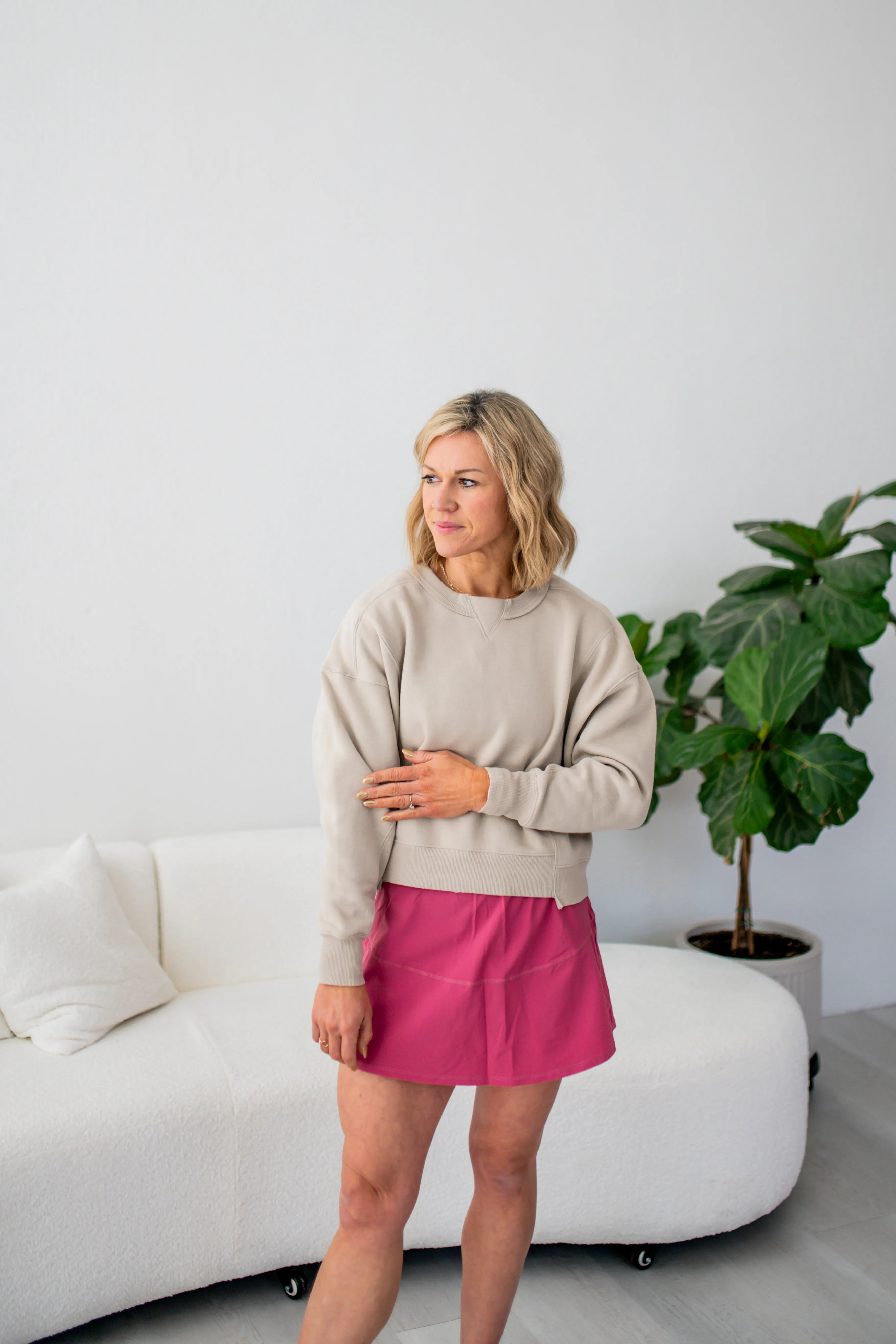 Soft Magenta Swoop Active Tennis Skort