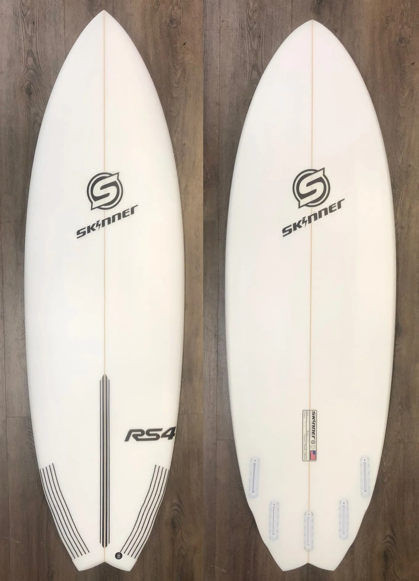 SOLD Skinner Surfboards 6'2 x 22 RS4 Fish Epoxy 37.3 Liters 5 Futures Plugs