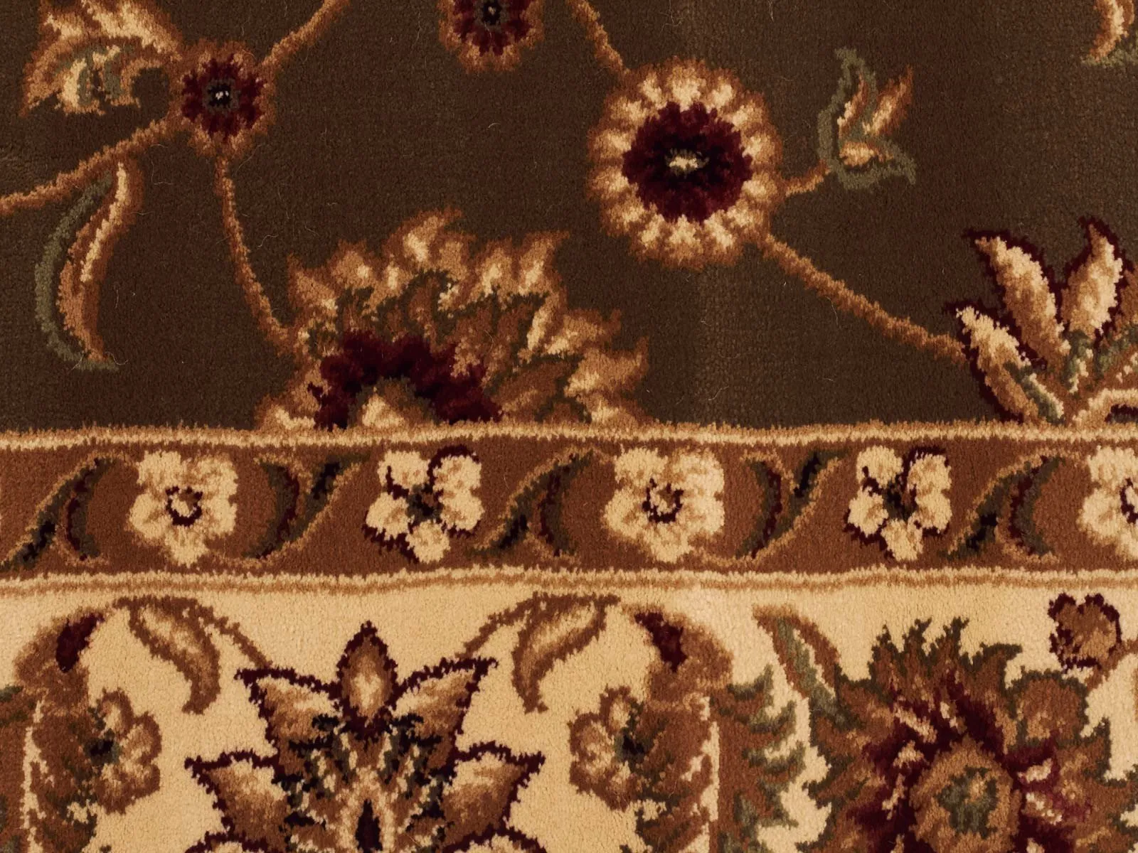Sydney Classic Runner Green with Ivory Border Runner Rug